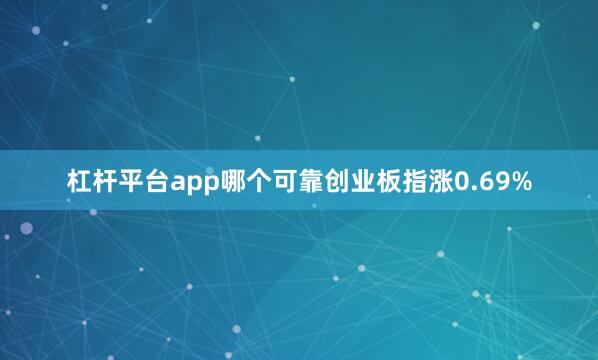 杠杆平台app哪个可靠创业板指涨0.69%